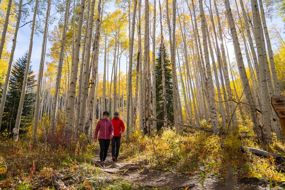hiking in aspen in the fall.