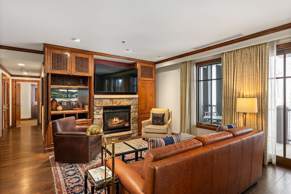 Living room at the Ritz-Carlton Club, Aspen Highlands.